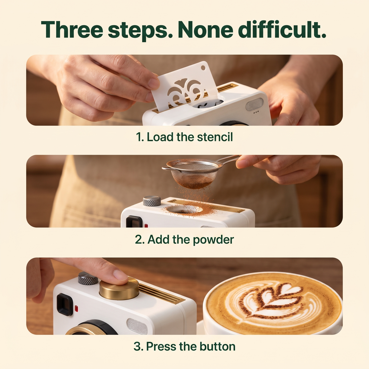 ArtPrint - Coffee Art Maker + 4 Stencil
